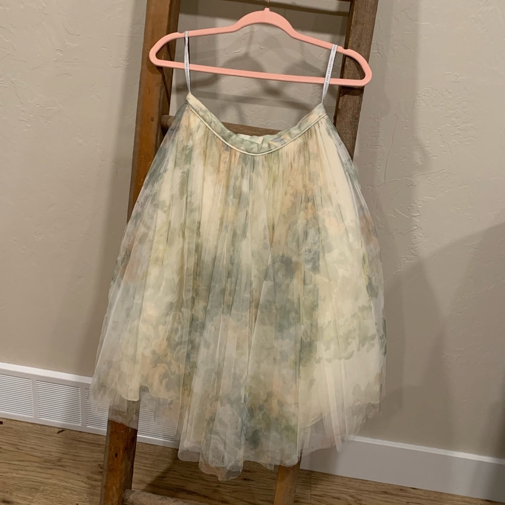 Jenny Yoo Pastel Green watercolor tulle skirt - size 0